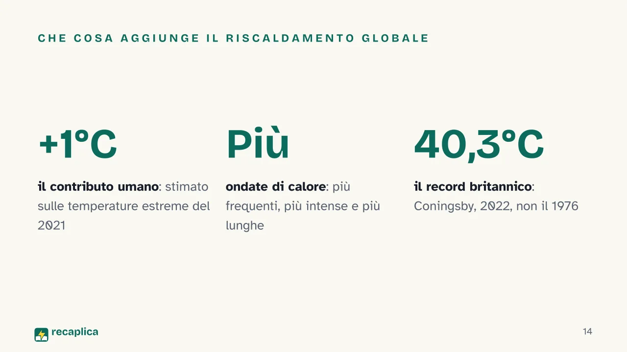 Slide 14 della presentazione su Ondate di calore: Che cosa aggiunge il riscaldamento globale