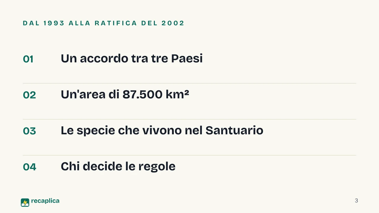 Slide 3 della presentazione su Santuario Pelagos: Dal 1993 alla ratifica del 2002