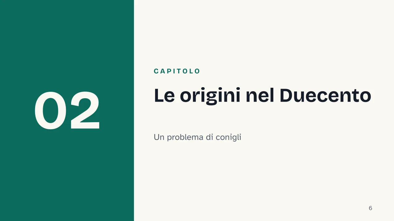 Slide 6 della presentazione su Sequenza di Fibonacci: Capitolo 02: Le origini nel Duecento