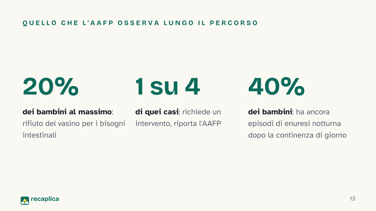 Slide 13 della presentazione su Spannolinamento: Quello che l'AAFP osserva lungo il percorso