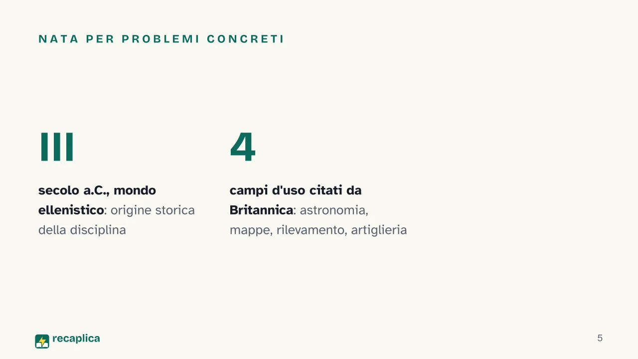 Slide 5 della presentazione su Trigonometria: Nata per problemi concreti