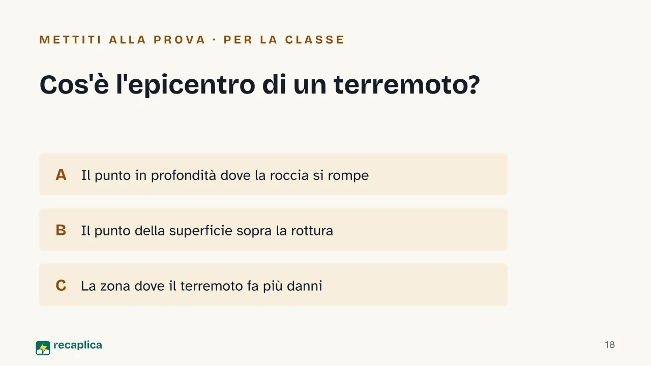 Slide 18 della presentazione su Vulcani e terremoti: Cos'è l'epicentro di un terremoto?