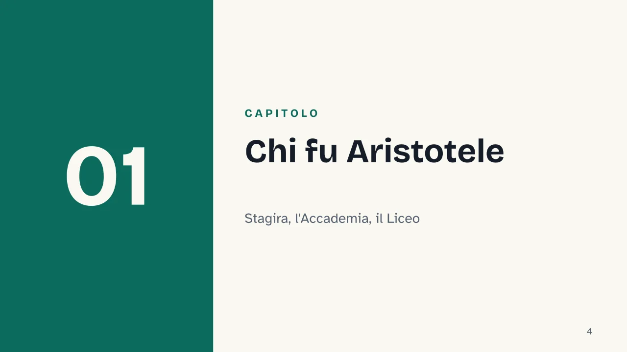Slide 4 della presentazione su Aristotele: Capitolo 01: Chi fu Aristotele