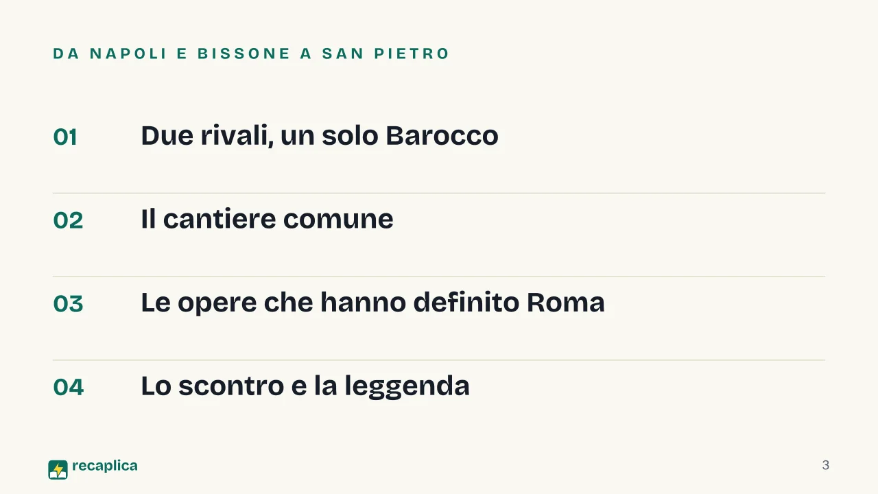 Slide 3 della presentazione su Barocco romano: Da Napoli e Bissone a San Pietro