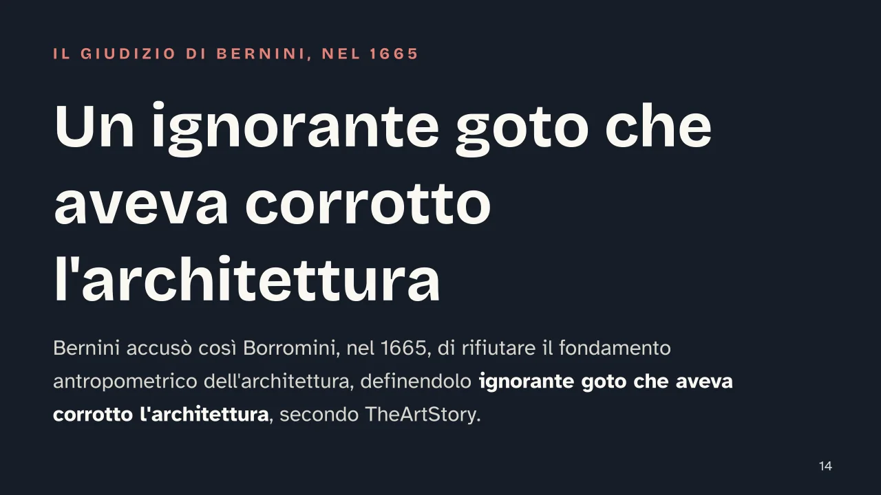 Slide 14 della presentazione su Barocco romano: Un ignorante goto che aveva corrotto l'architettura