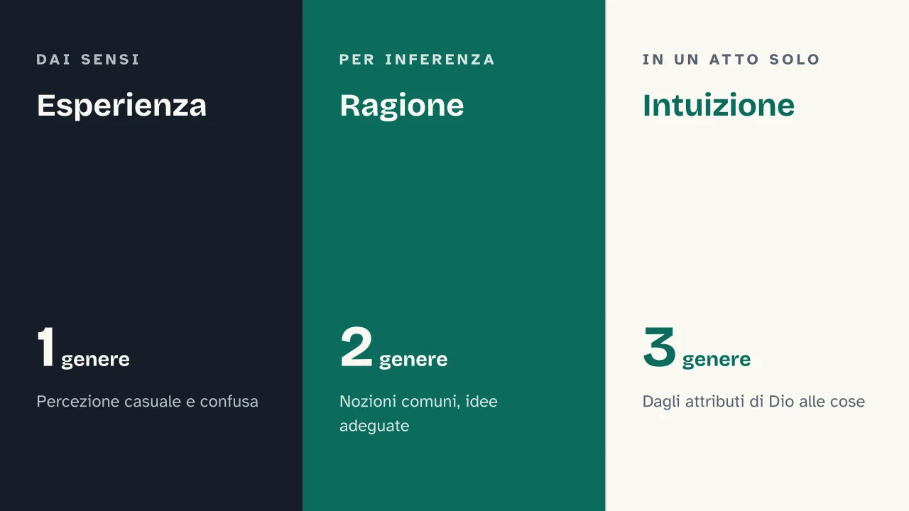 Slide 10 della presentazione su Spinoza: Esperienza · Ragione · Intuizione