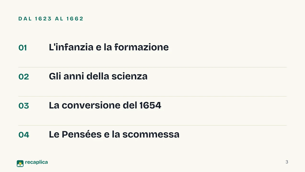 Slide 3 della presentazione su Blaise Pascal: Dal 1623 al 1662