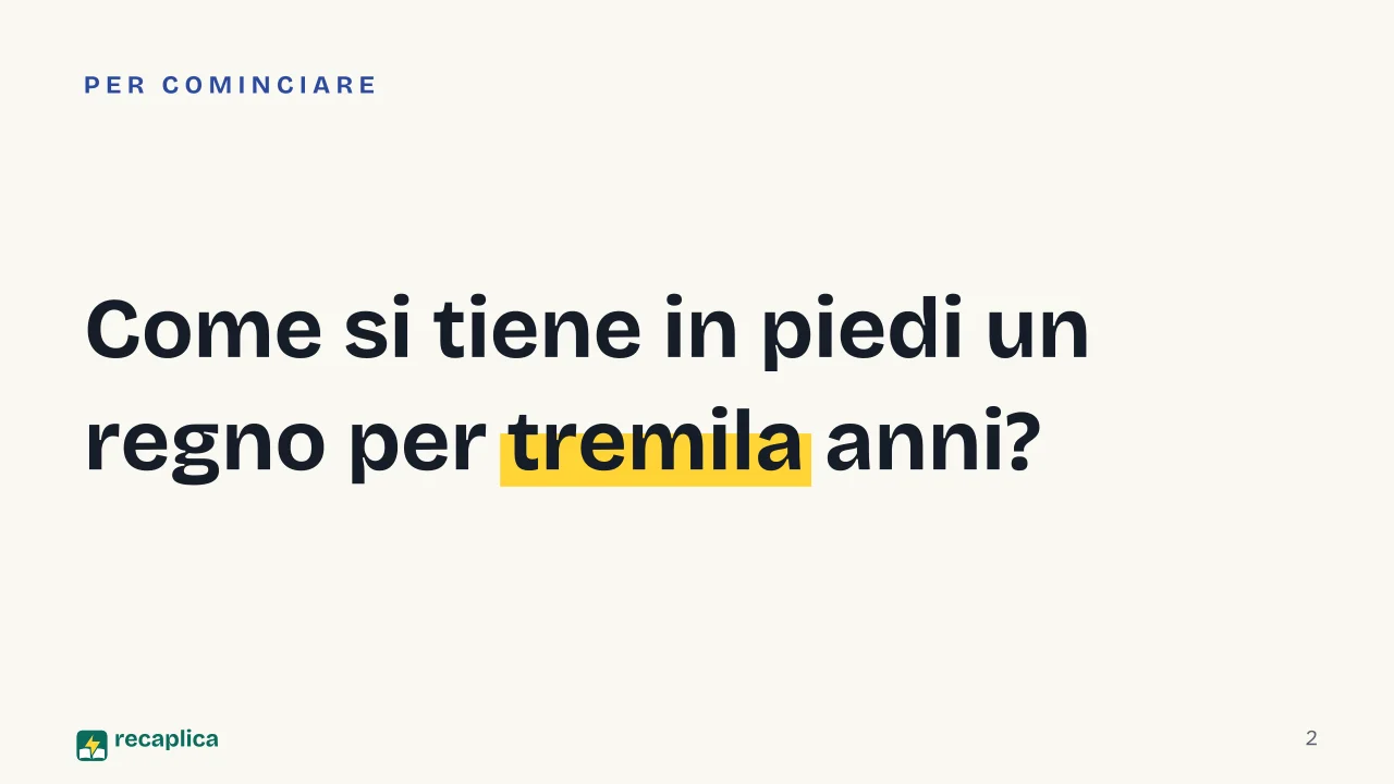 Slide 2 della presentazione su Civiltà egizia: Come si tiene in piedi un regno per tremila anni?