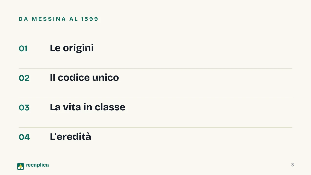 Slide 3 della presentazione su Collegi gesuiti, la Ratio Studiorum e il modello educativo della Controriforma: Da Messina al 1599