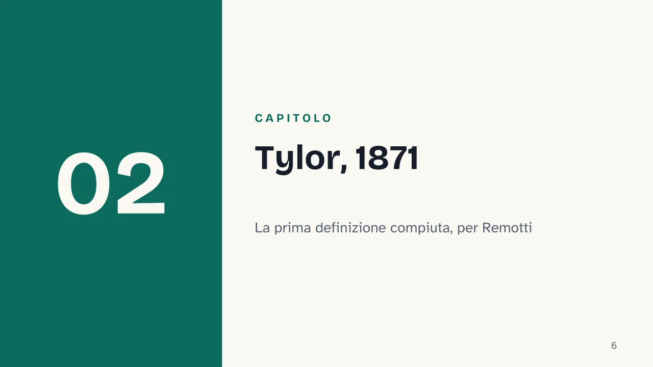 Slide 6 della presentazione su Definizione di cultura in antropologia, da Tylor a Geertz: Capitolo 02: Tylor, 1871