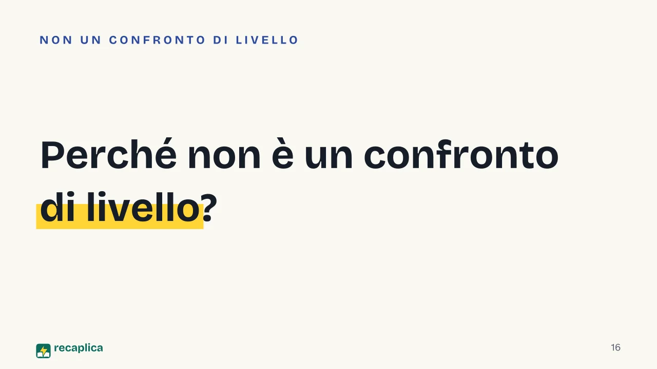 Slide 16 della presentazione su L'educazione nel mondo antico: Perché non è un confronto di livello?