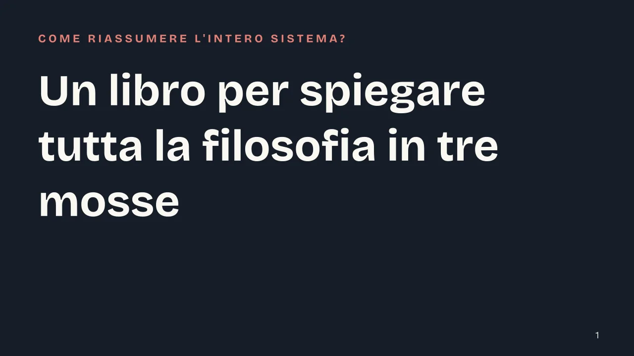 Slide 1 della presentazione su Enciclopedia delle scienze filosofiche di Hegel: Un libro per spiegare tutta la filosofia in tre mosse
