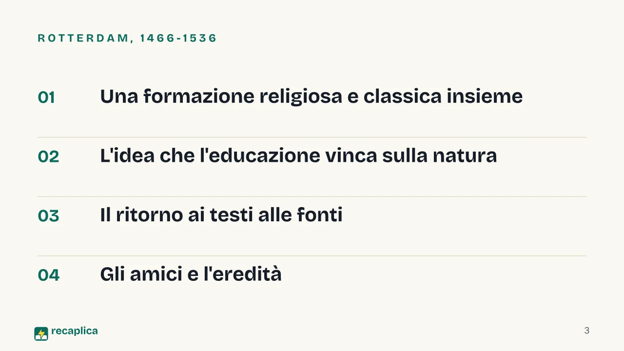 Slide 3 della presentazione su Erasmo da Rotterdam: Rotterdam, 1466-1536
