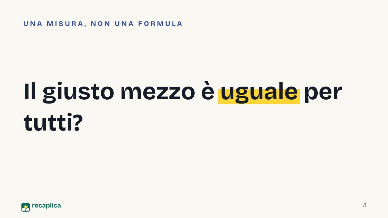 Slide 8 della presentazione su Etica Nicomachea: Il giusto mezzo è uguale per tutti?