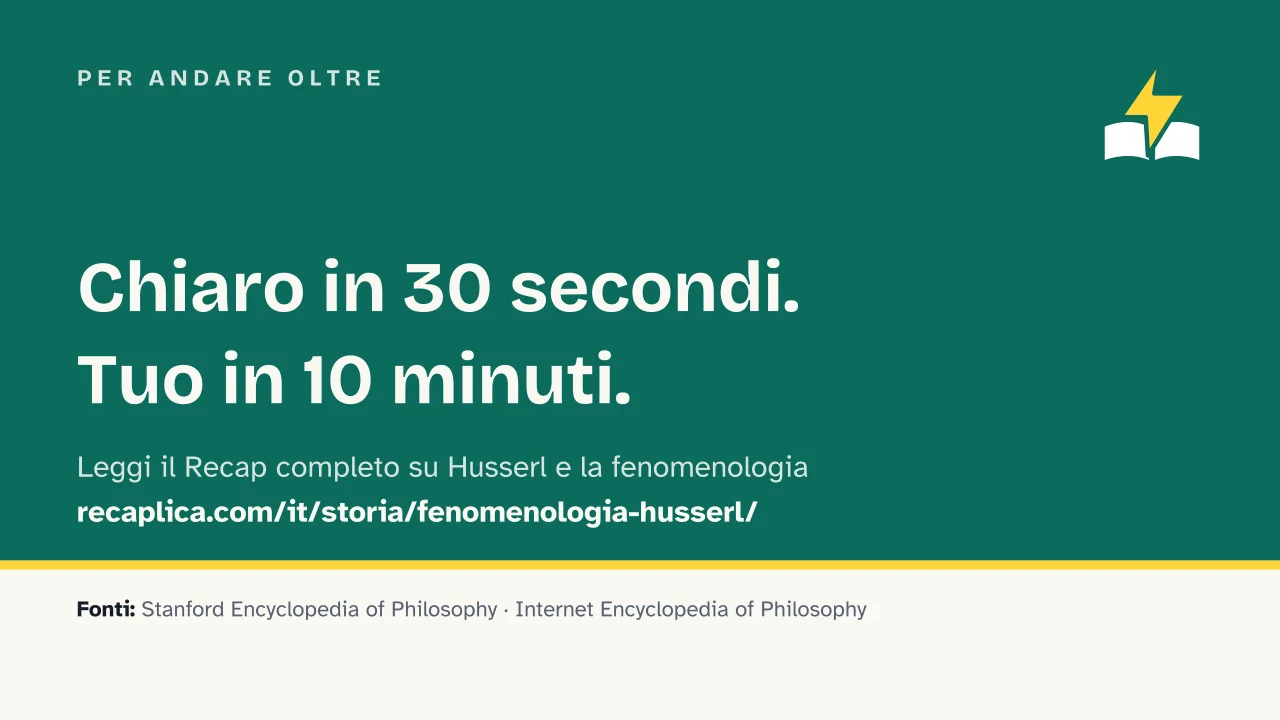 Slide 14 della presentazione su Husserl e la fenomenologia: Per andare oltre