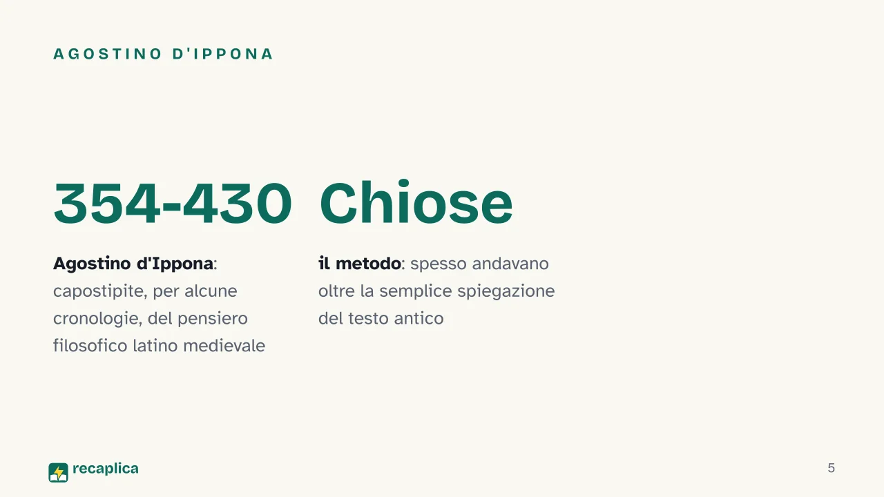 Slide 5 della presentazione su Filosofia medievale: Agostino d'Ippona