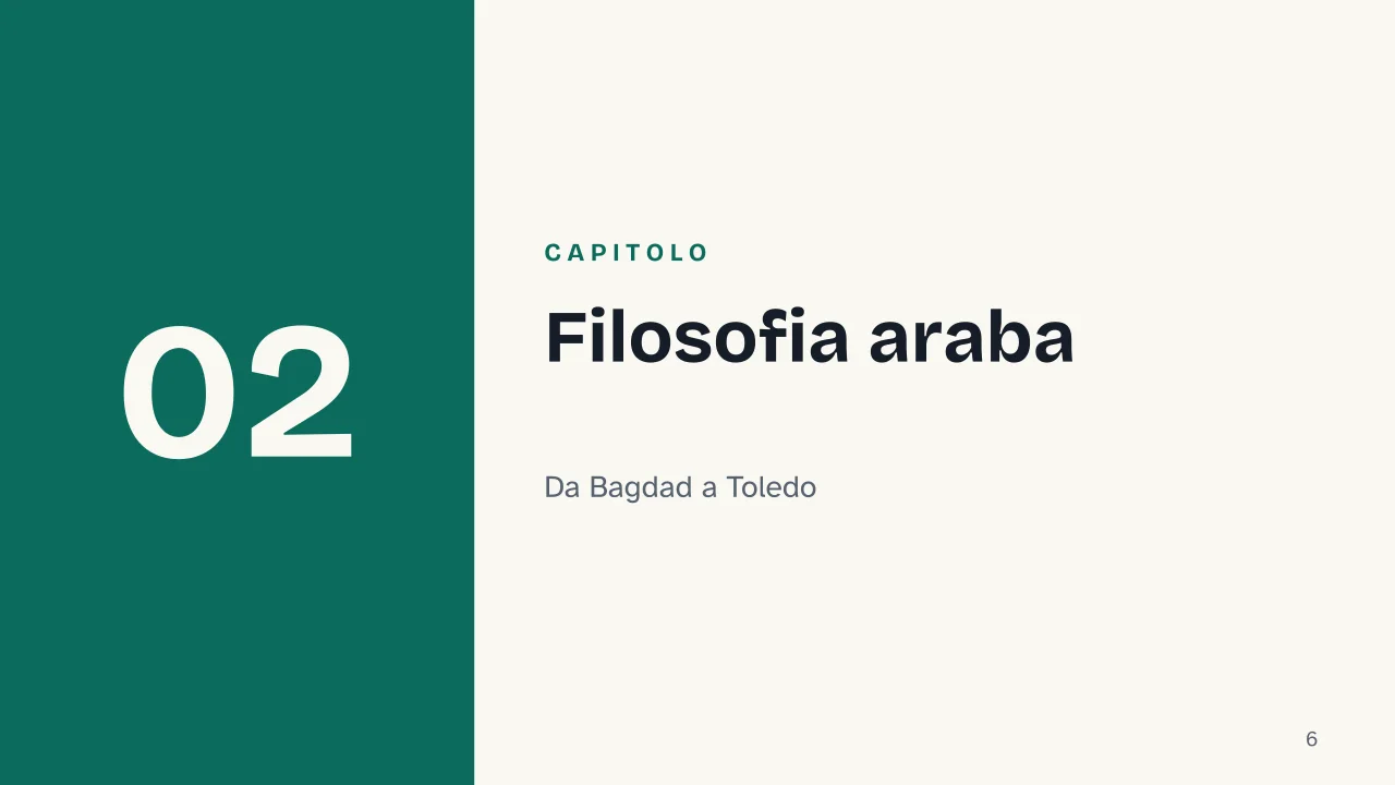 Slide 6 della presentazione su Filosofia medievale: Capitolo 02: Filosofia araba