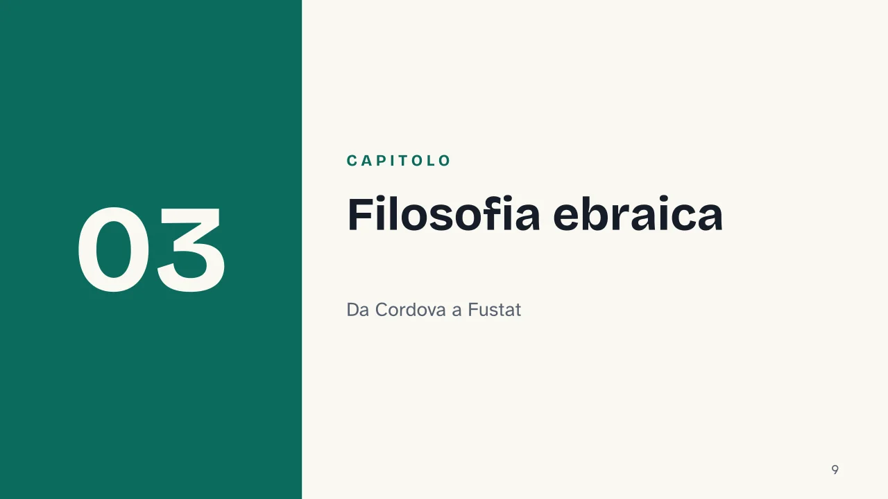 Slide 9 della presentazione su Filosofia medievale: Capitolo 03: Filosofia ebraica
