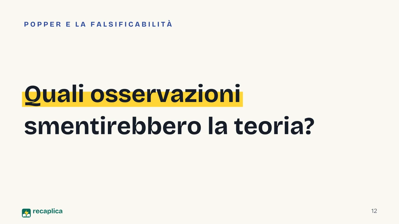 Slide 12 della presentazione su Freud e l'interpretazione dei sogni: Quali osservazioni smentirebbero la teoria?