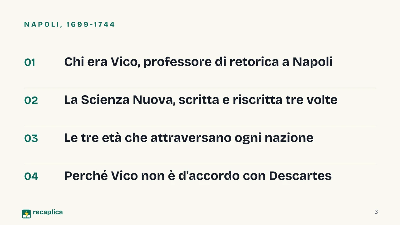 Slide 3 della presentazione su Giambattista Vico: Napoli, 1699-1744