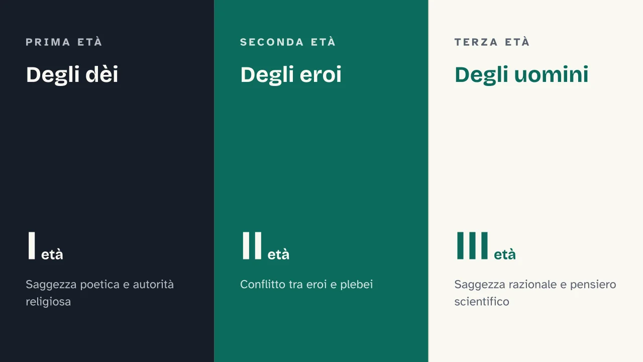 Slide 9 della presentazione su Giambattista Vico: Degli dèi · Degli eroi · Degli uomini