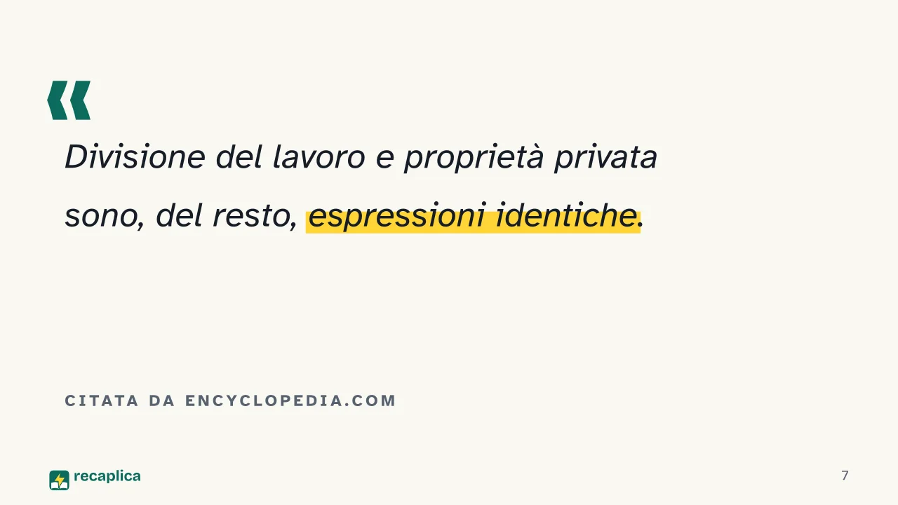Slide 7 della presentazione su L'ideologia tedesca di Marx ed Engels: Citata da Encyclopedia.com