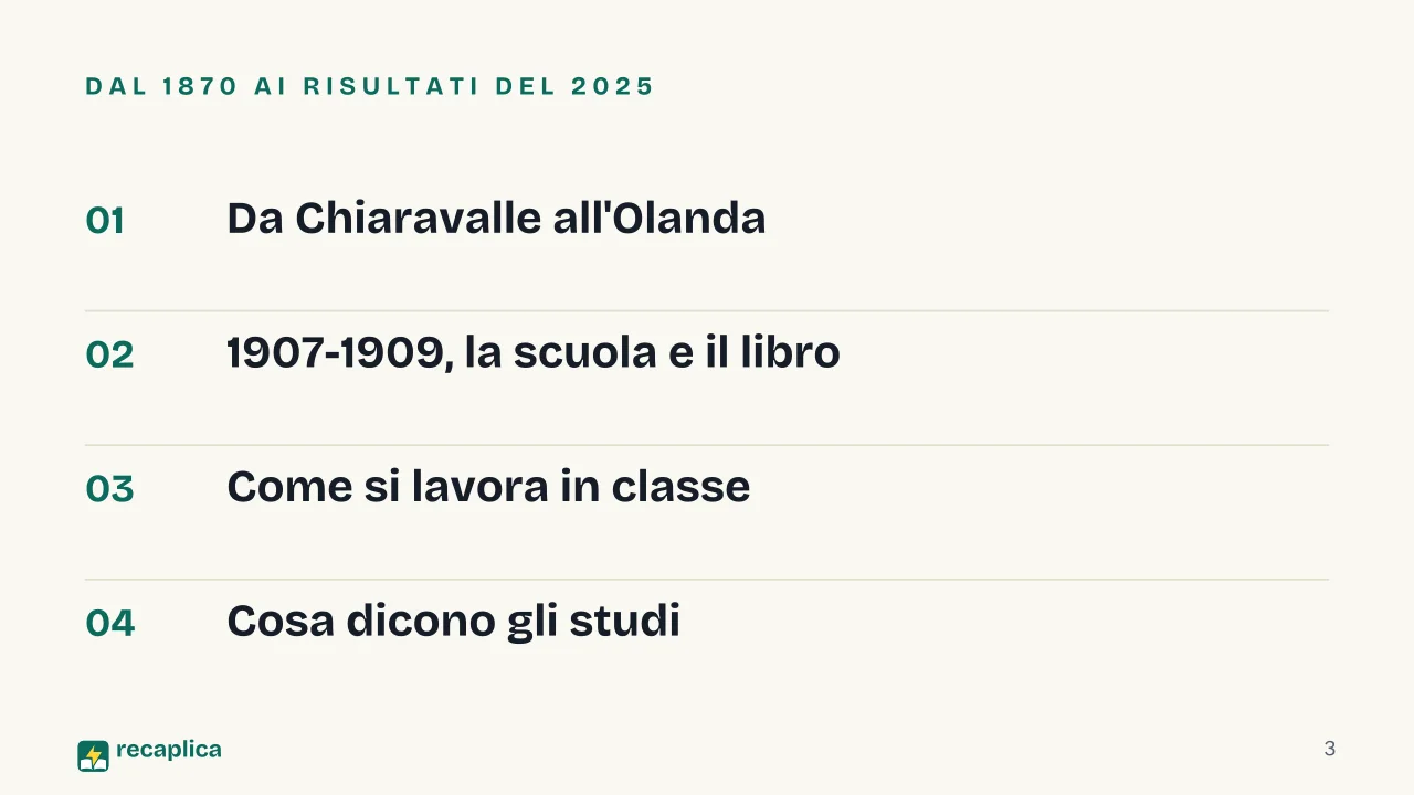Slide 3 della presentazione su Maria Montessori e il metodo Montessori: Dal 1870 ai risultati del 2025