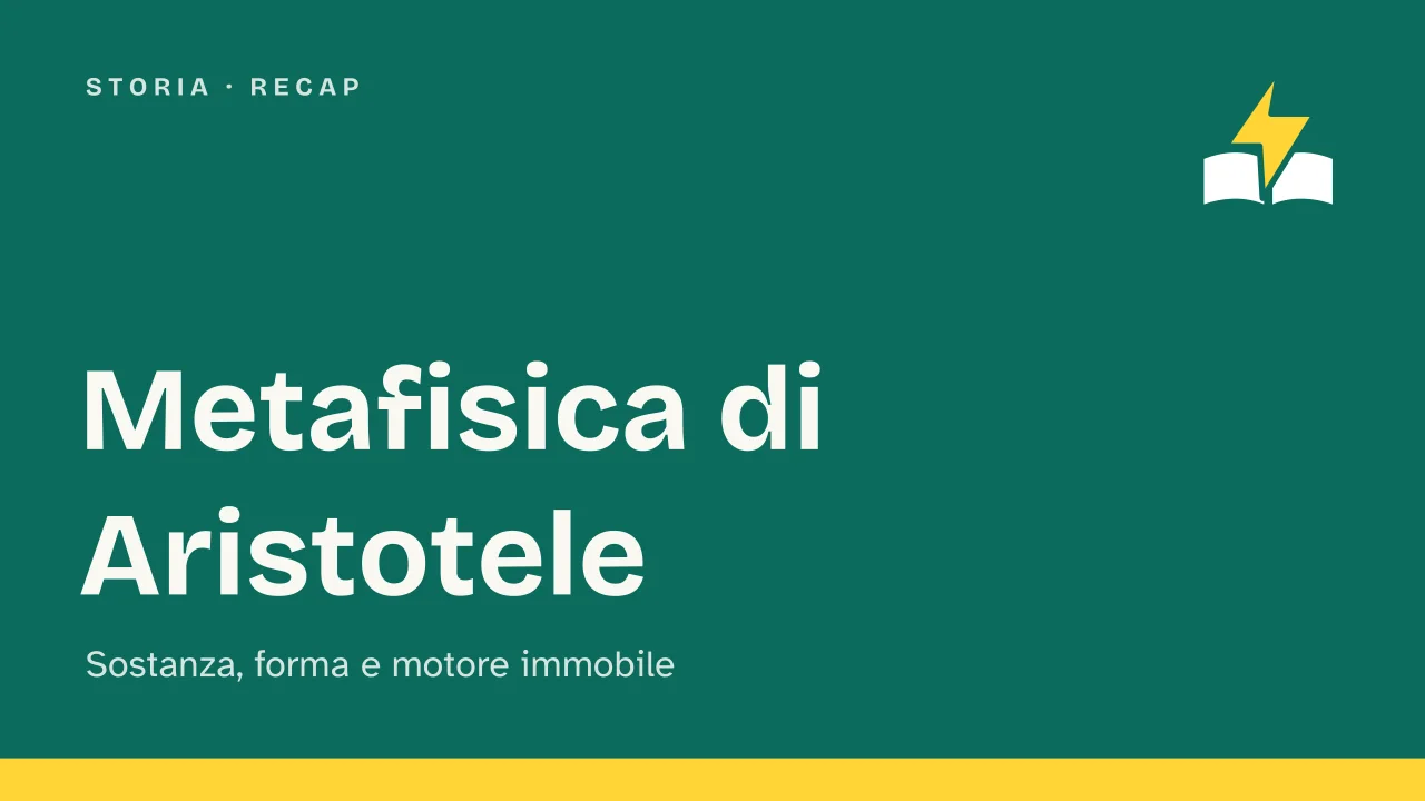 Slide 1 della presentazione su Metafisica di Aristotele, sostanza, forma e motore immobile: Metafisica di Aristotele