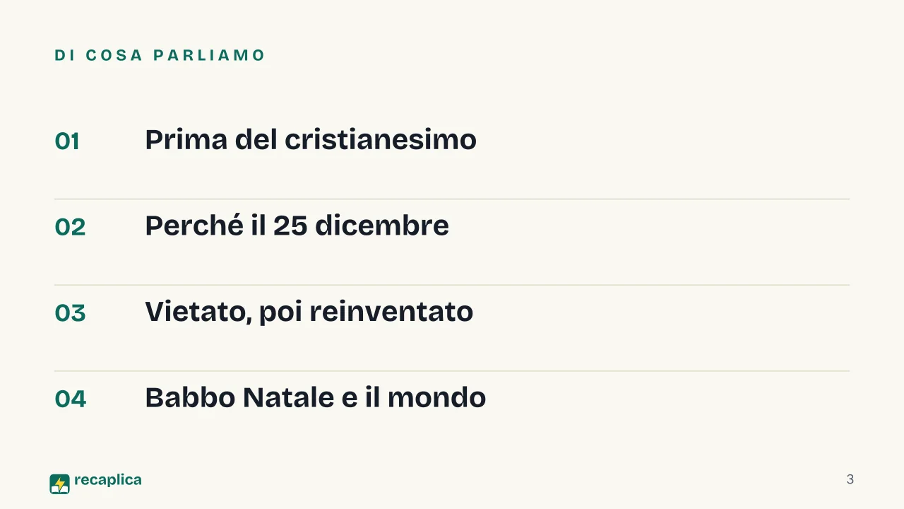 Slide 3 della presentazione su Storia del Natale: Di cosa parliamo
