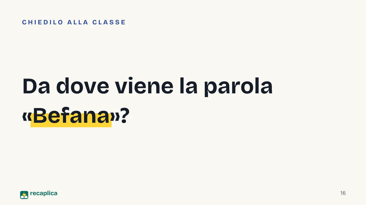 Slide 16 della presentazione su Storia del Natale: Da dove viene la parola «Befana»?