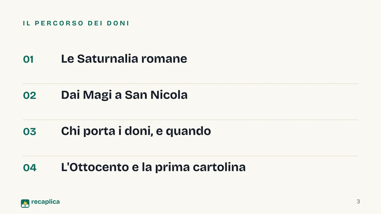 Slide 3 della presentazione su Regali di Natale, origine di un'usanza che gira il mondo: Il percorso dei doni