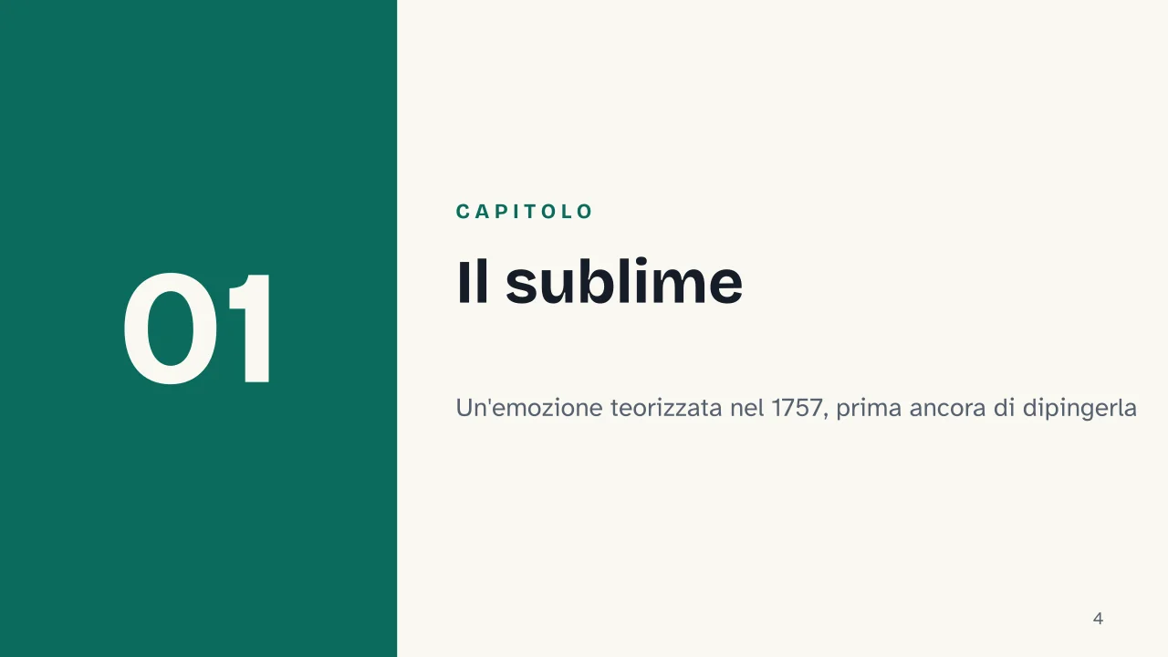Slide 4 della presentazione su Pittura romantica: Capitolo 01: Il sublime