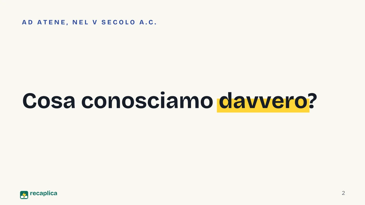 Slide 2 della presentazione su Platone: Cosa conosciamo davvero?