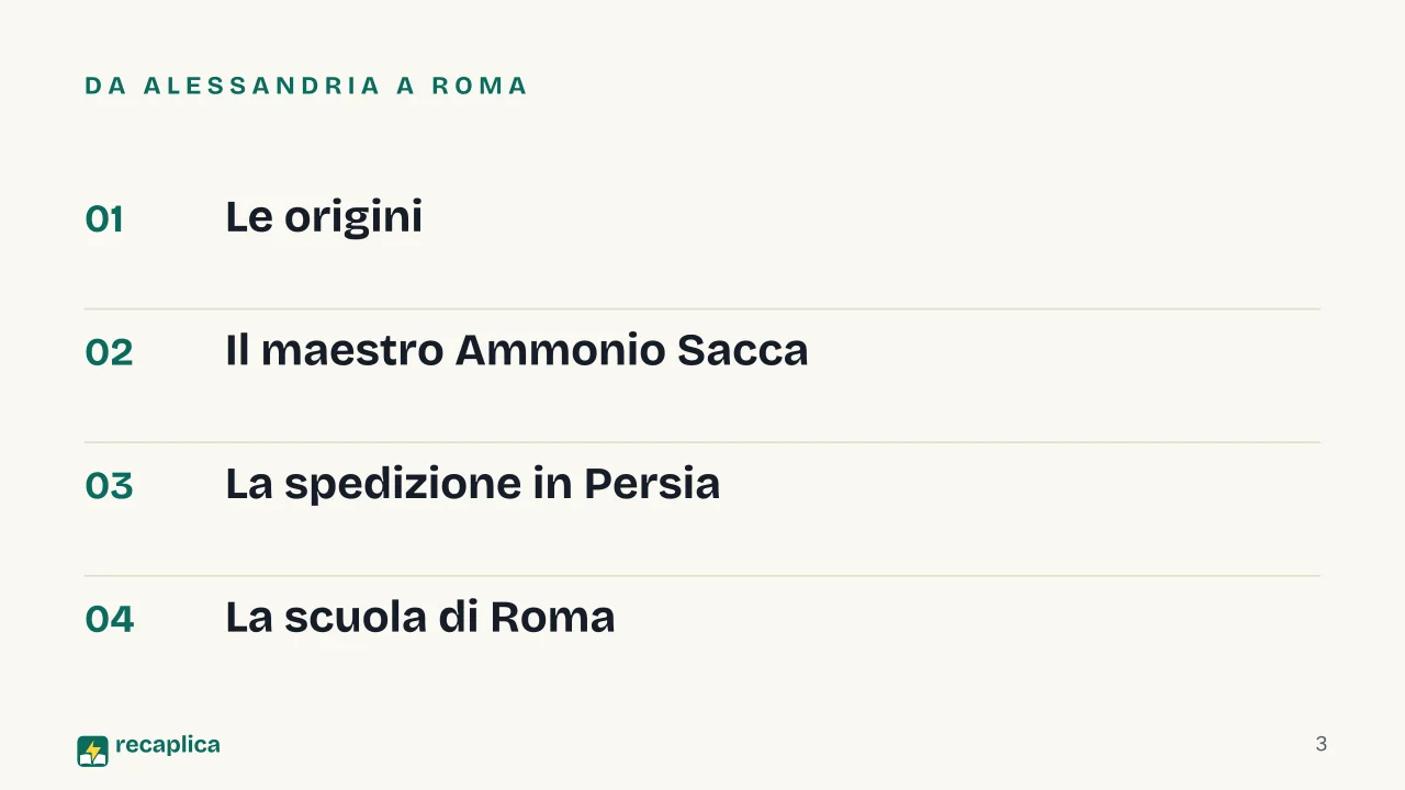 Slide 3 della presentazione su Plotino: Da Alessandria a Roma