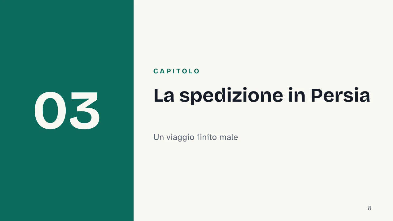 Slide 8 della presentazione su Plotino: Capitolo 03: La spedizione in Persia