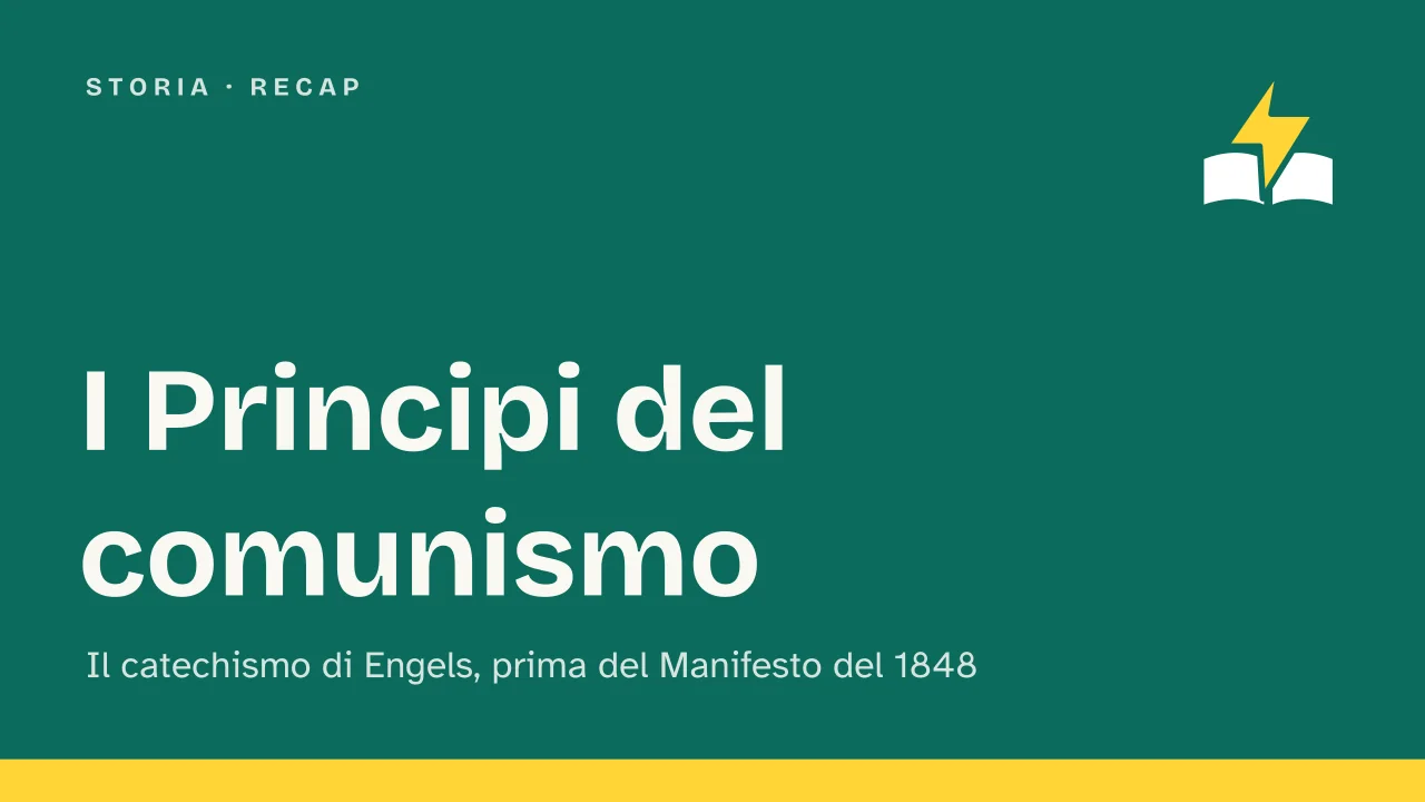 Slide 1 della presentazione su I Principi del comunismo di Engels, cos'è e cosa dice il testo del 1847: I Principi del comunismo