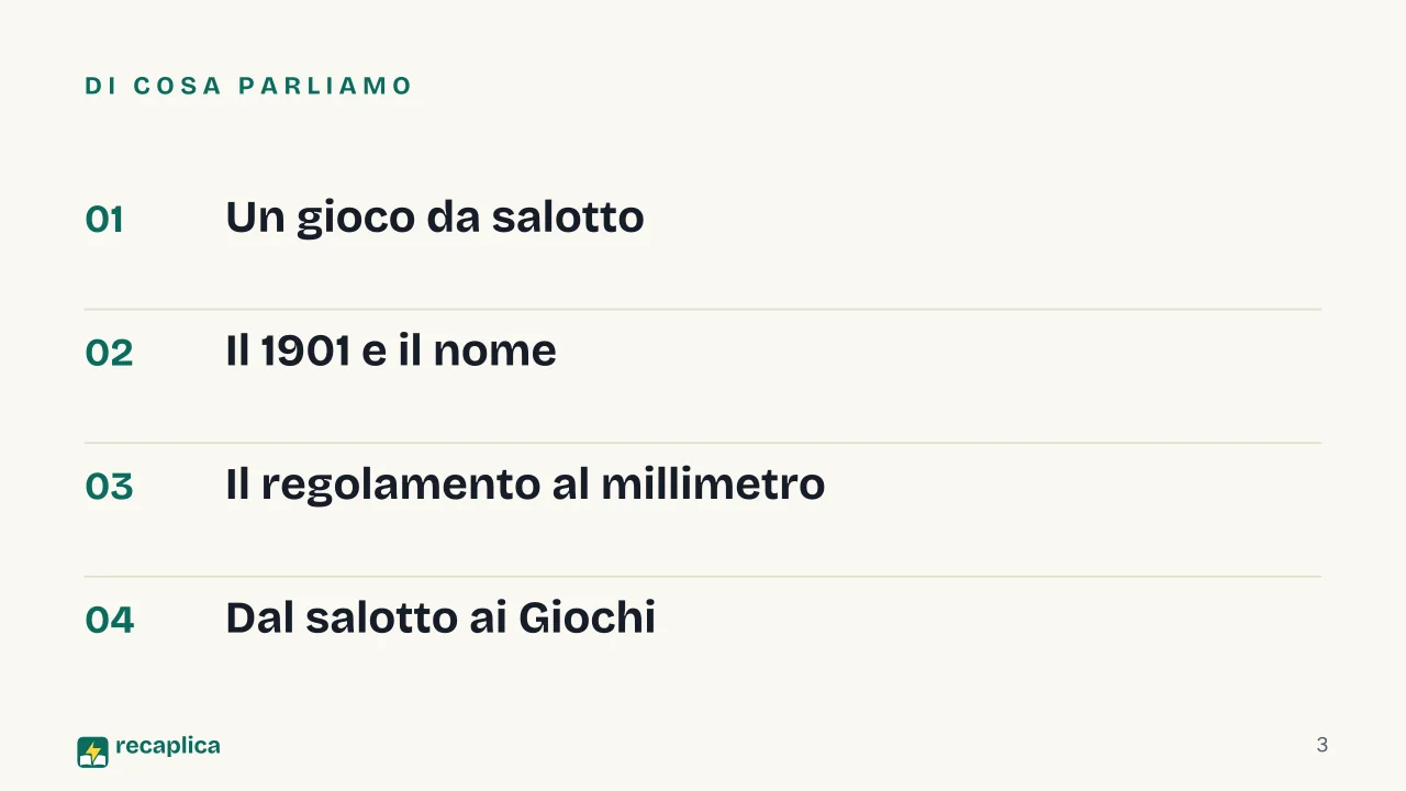 Slide 3 della presentazione su Le regole del ping pong: Di cosa parliamo