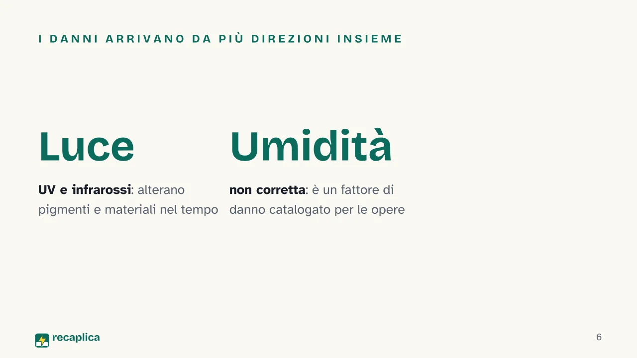 Slide 6 della presentazione su Restauro opere d'arte: I danni arrivano da più direzioni insieme