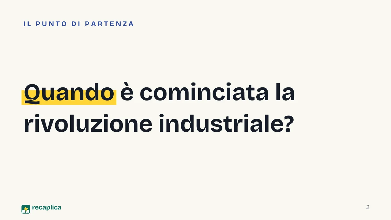 Slide 2 della presentazione su Rivoluzione industriale: Quando è cominciata la rivoluzione industriale?