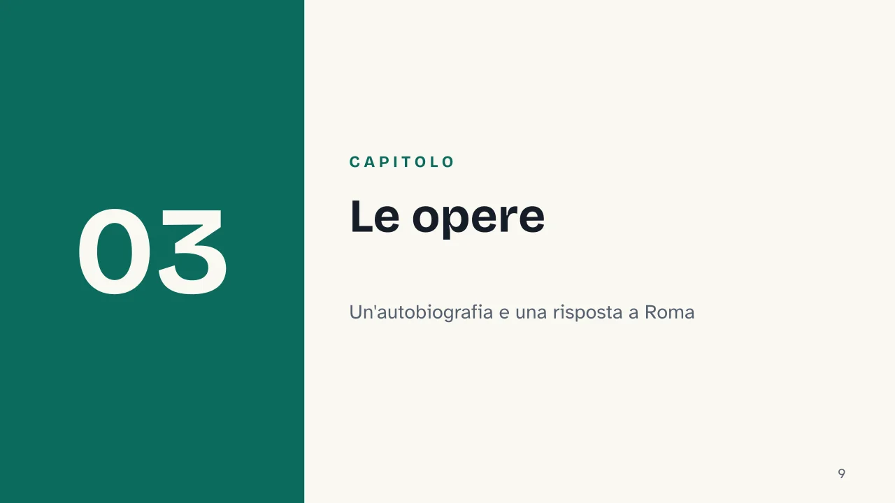 Slide 9 della presentazione su Sant'Agostino: Capitolo 03: Le opere