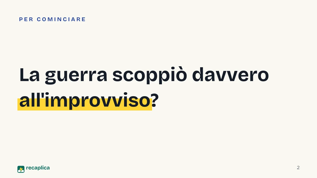 Slide 2 della presentazione su Seconda guerra mondiale: La guerra scoppiò davvero all'improvviso?