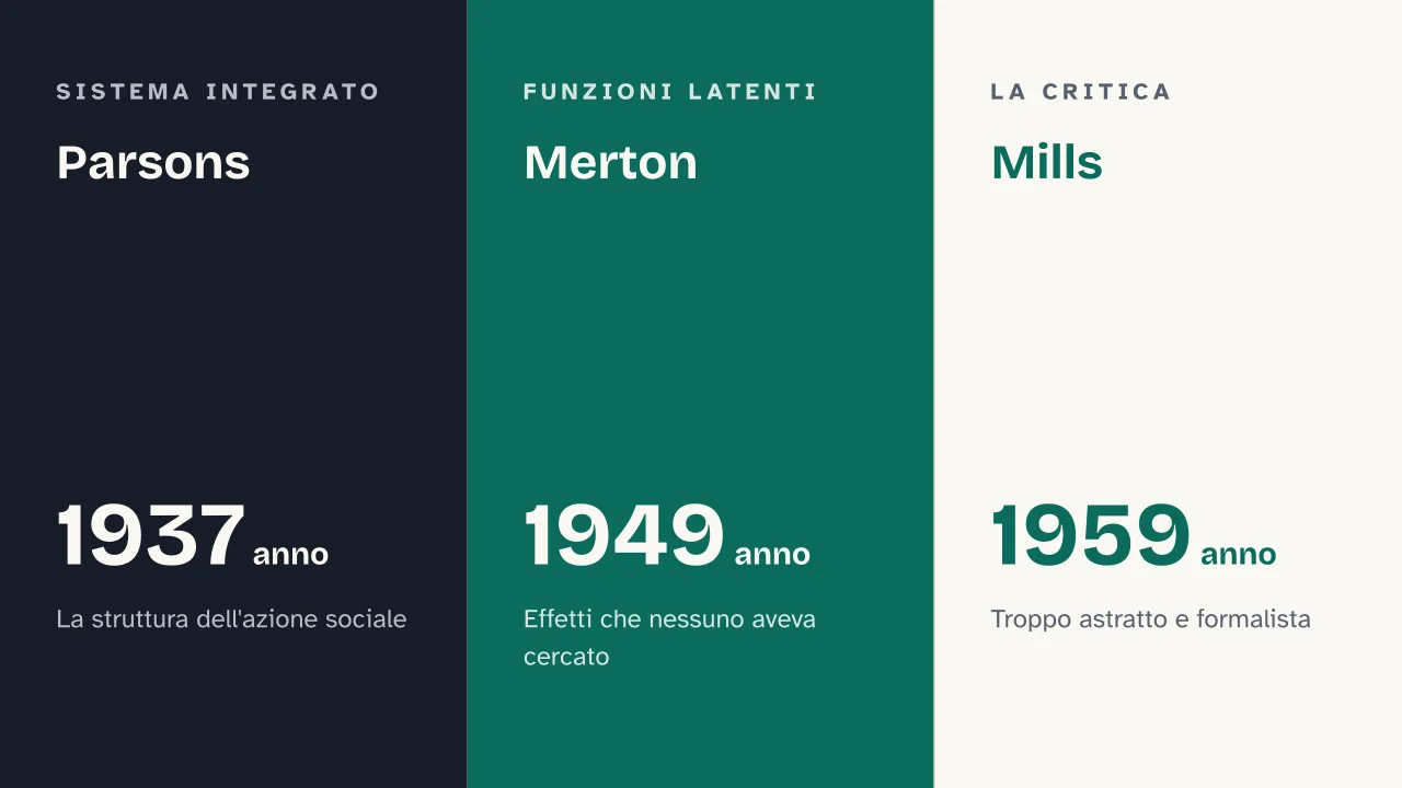 Slide 15 della presentazione su Sociologia: Parsons · Merton · Mills
