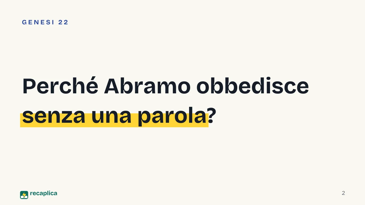 Slide 2 della presentazione su Timore e tremore di Kierkegaard: Perché Abramo obbedisce senza una parola?