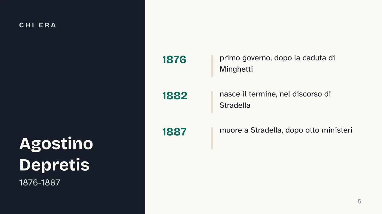 Slide 5 della presentazione su Trasformismo: Chi era