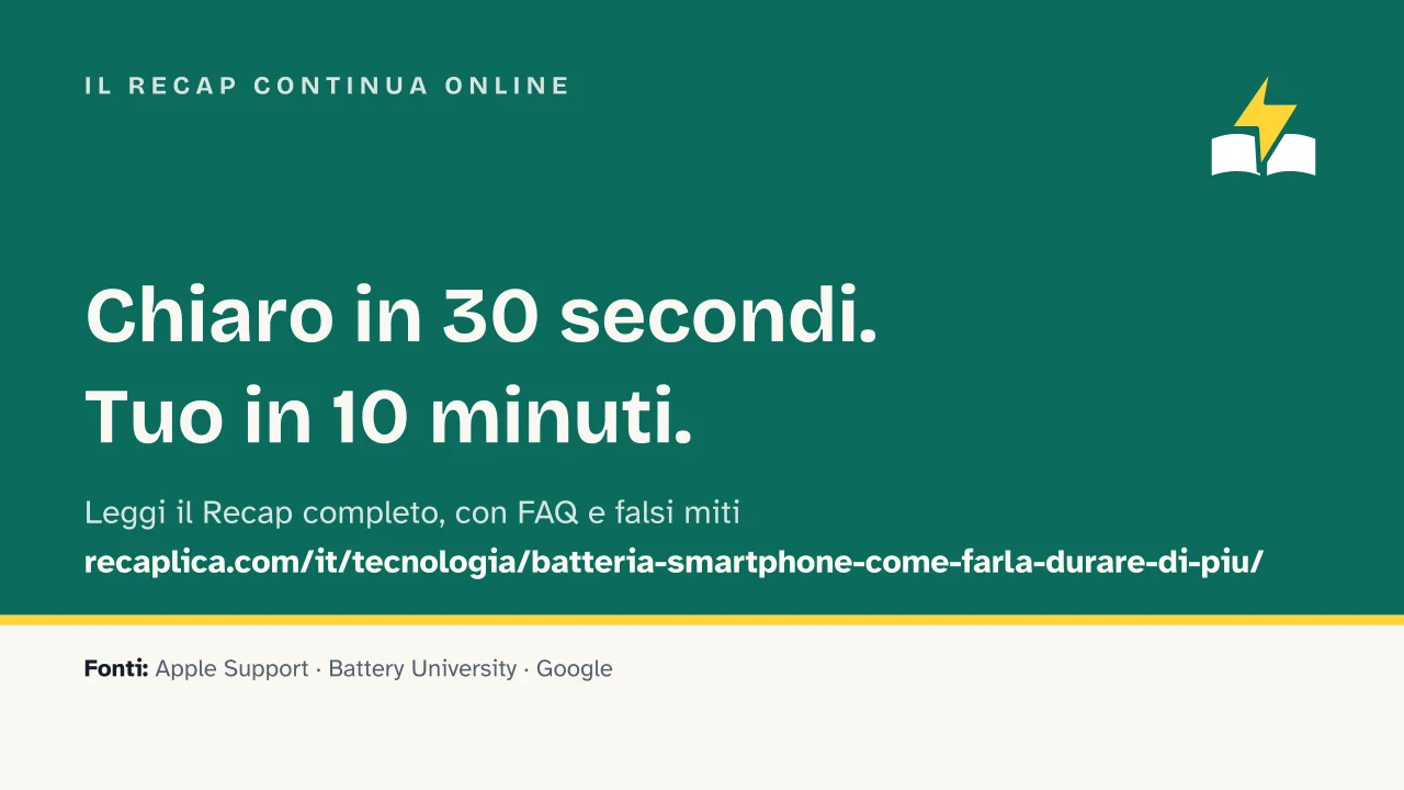 Slide 15 della presentazione su Batteria dello smartphone: Il Recap continua online