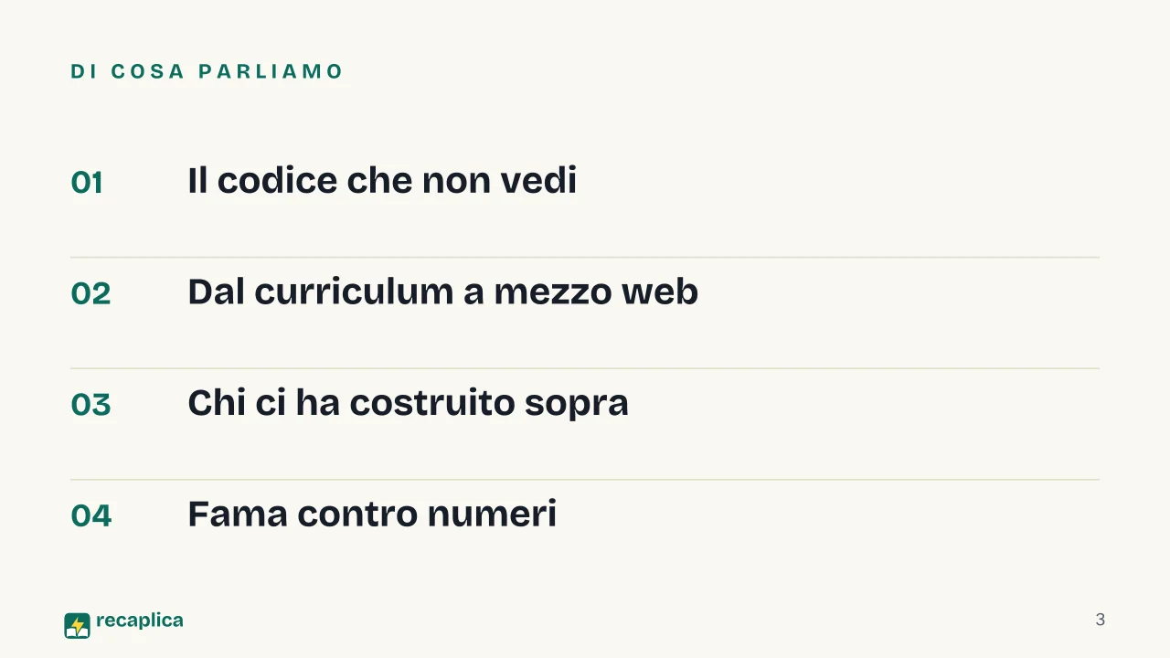 Slide 3 della presentazione su PHP: Di cosa parliamo