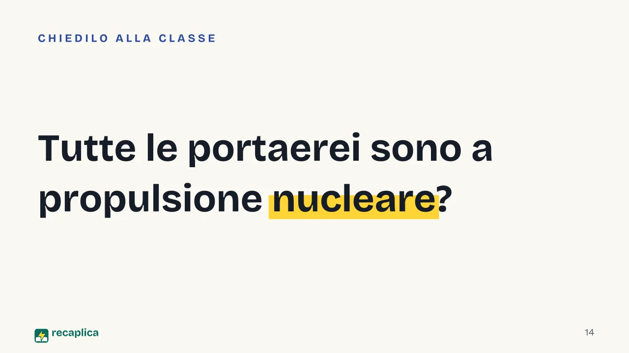 Slide 14 della presentazione su Portaerei: Tutte le portaerei sono a propulsione nucleare?