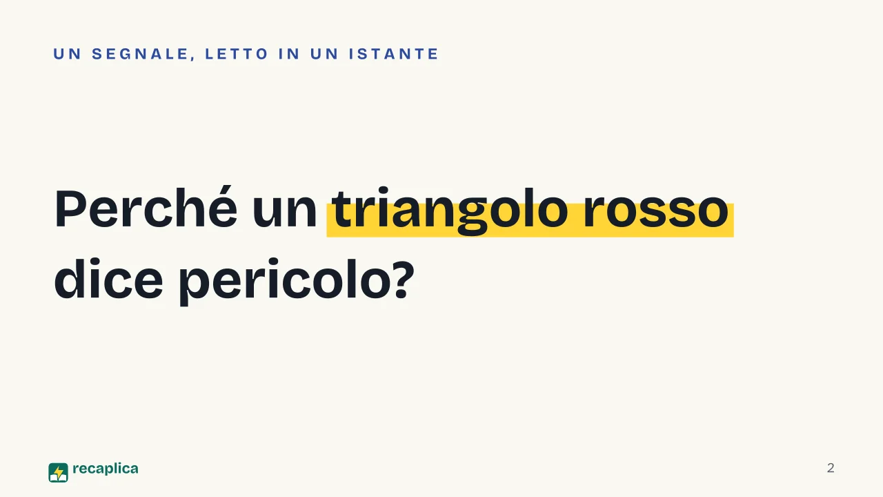 Slide 2 della presentazione su Comunicazione visiva: Perché un triangolo rosso dice pericolo?
