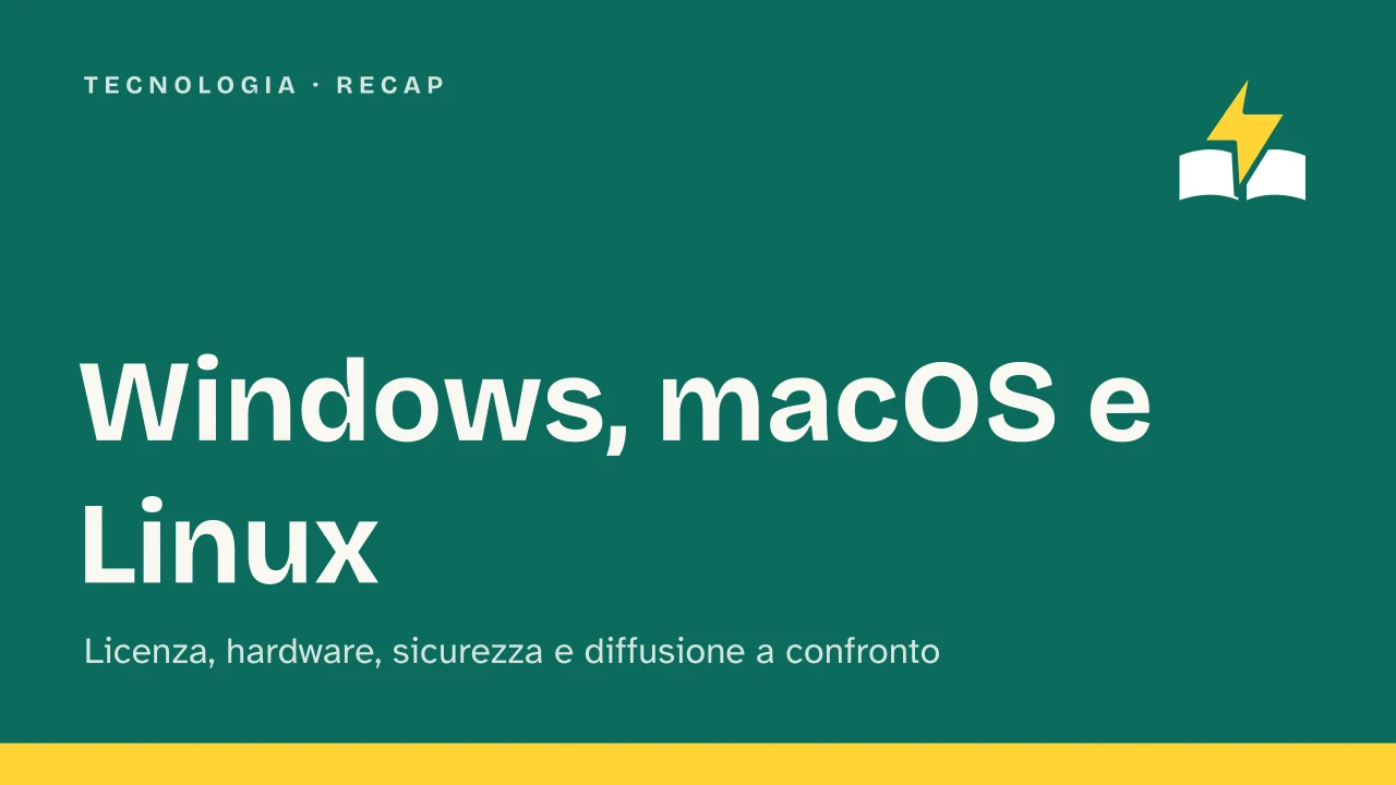 Slide 1 della presentazione su Windows, macOS e Linux a confronto: Windows, macOS e Linux