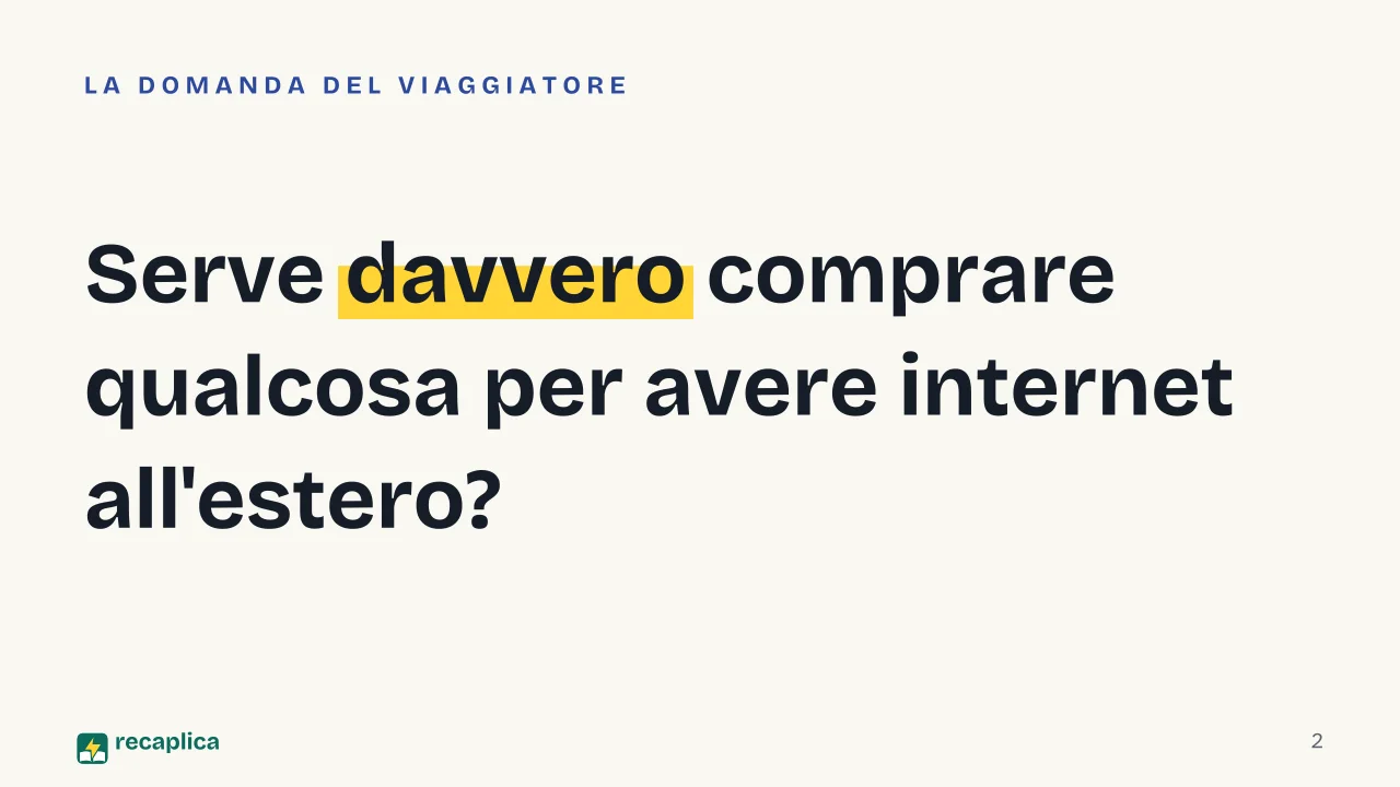 Slide 2 della presentazione su eSIM: Serve davvero comprare qualcosa per avere internet all'estero?